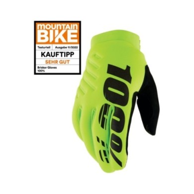 100percent 100% Brisker Gloves - fluo yellow black Fluo Yellow Black