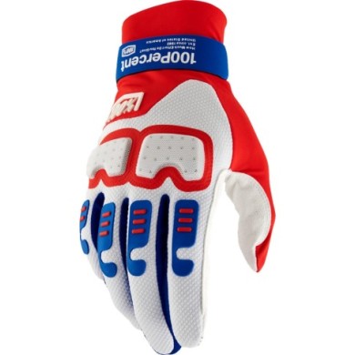 100percent 100% Langdale Guanti rosso bianco blu