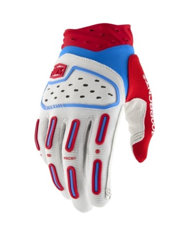 100percent 100 % AIRMATIC Handschuhe rot weiß blau