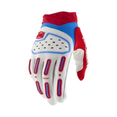 100percent 100 % AIRMATIC Handschuhe rot weiß blau