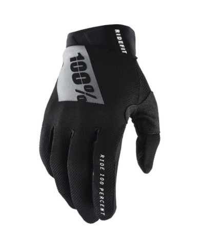 100percent 100% Ridefit Guanti Nero Bianco nero