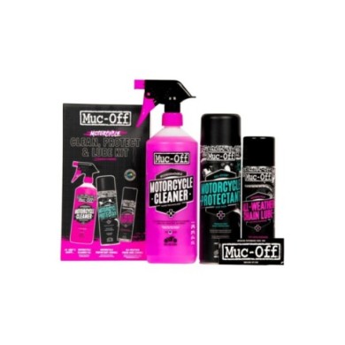 Muc-Off Kit per la pulizia, la protezione e la lubrificazione delle motociclette Francese