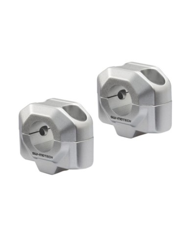 SW-MOTECH Manopole manubrio 20 mm manubrio 22 mm argento