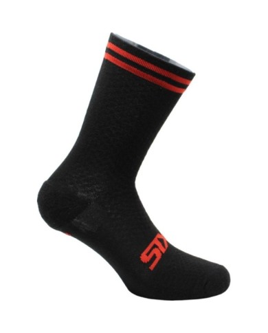 SIXS Chaussettes courtes MERINOS SOCKS noir-rouge 44
