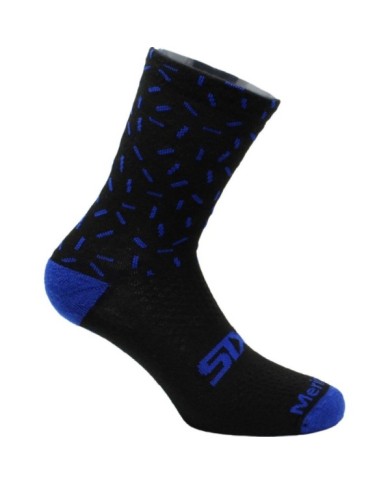 SIXS Calzini corti MERINOS SOCKS nero-blu 44