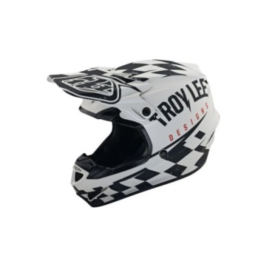 Troy Lee Designs SE4 Polyacrylite Helmet Mips - Race Shop bianco-nero