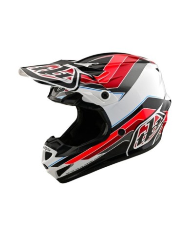 Troy Lee Designs SE4 Polyacrylite Helmet - Block gris-rouge