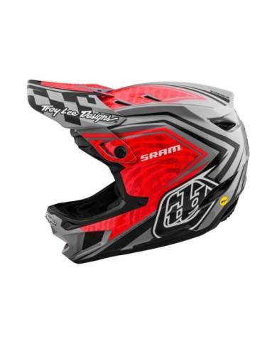 Troy Lee Designs Casco D4 Carbon - SRAM rosso-nero
