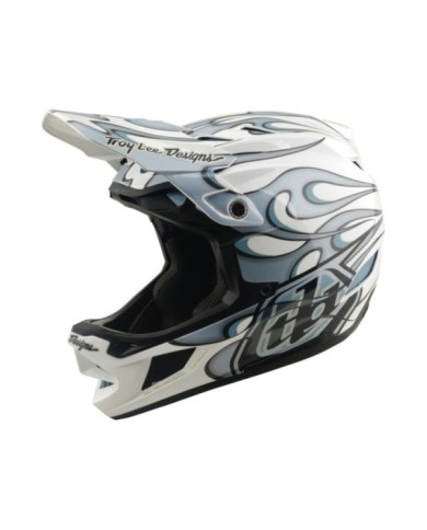 Troy Lee Designs D4 Composite Helmet W Mips - Torched white-silver