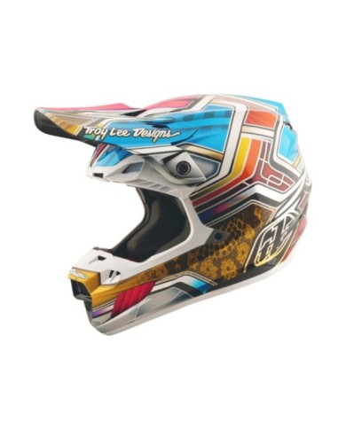 Troy Lee Designs SE5 ECE Carbon Helmet - Lowrider silber
