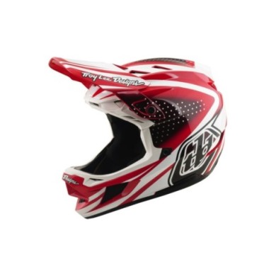 Troy Lee Designs Casco D4 Polyacrylite W Mips - The Line rosso-bianco