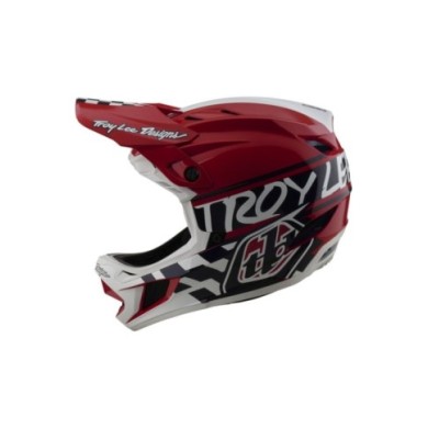 Troy Lee Designs D4 Polyacrylite Helmet W MIPS - Fifty-50 weiss-rot