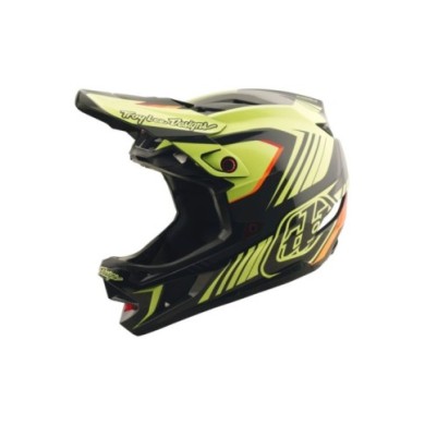 Troy Lee Designs D4 Polyacrylite Helmet W MIPS - Qualifer noir-jaune