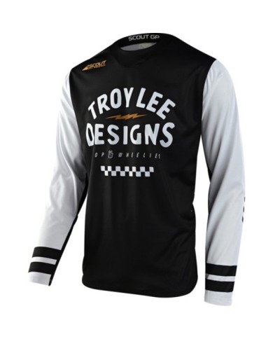 Troy Lee Designs Maglia SCOUT GP - Ride On nero-bianco