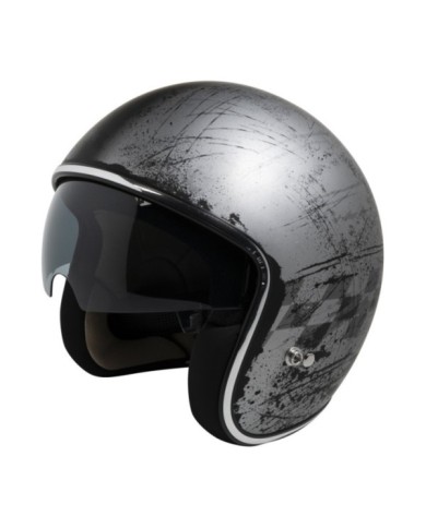 casco iXS Jet iXS77 2,5 mat argento-nero
