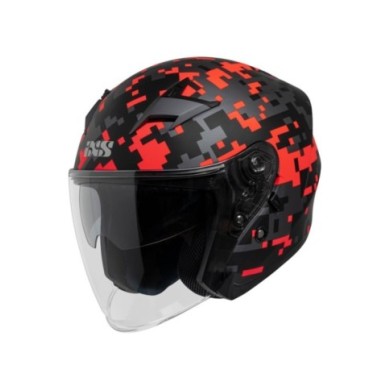 casco iXS Jet iXS99 2.0 nero opaco-rosso
