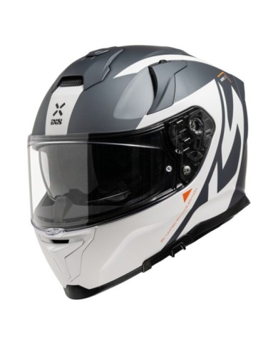 casco integrale iXS Rapid 2.0 Graphic bianco-grigio opaco