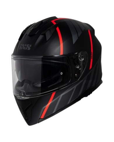 casco integrale iXS iXS217 2.0 nero opaco-rosso