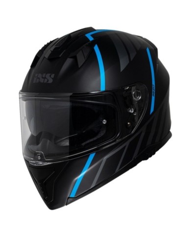 casco integrale iXS iXS217 2.0 nero opaco/azzurro