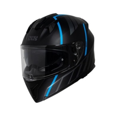 casco integrale iXS iXS217 2.0 nero opaco/azzurro