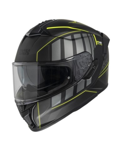 casco integrale iXS iXS422 FG 2.1 nero opaco-giallo fluorescente
