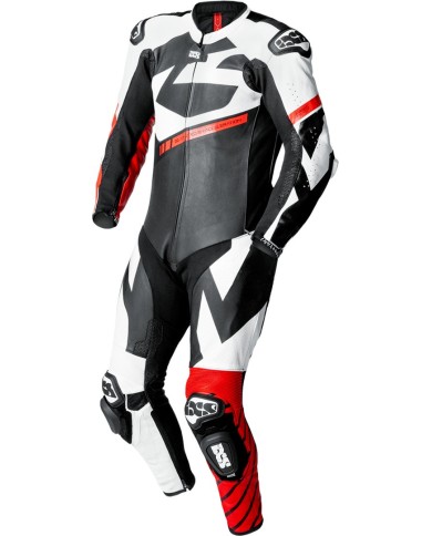 iXS Ace 1.0 Lederkombi Einteiler schwarz-weiss-rot
