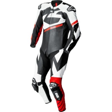 iXS Ace 1.0 tuta intera in pelle nero-bianco-rosso