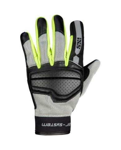 guanto iXS Classic Ladies Evo-Air nero-grigio chiaro-giallo neon