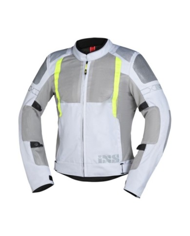 iXS Sport Veste Trigonis-Air gris clair-gris-neon jaune