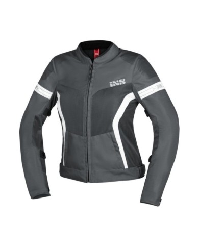 iXS Sport Giacca Trigonis-Air da donna grigio scuro-bianco