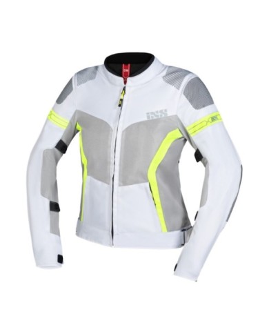 iXS Sport Donna Giacca Trigonis-Air grigio chiaro-grigio-giallo neon