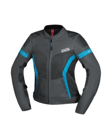 iXS Sport Dames Veste Trigonis-Air gris foncé-gris-turquoise