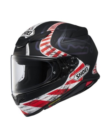 SHOEI Casco integrale NXR2 Knee Down TC-5, nero opaco-rosso-bianco