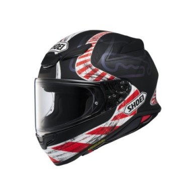 SHOEI Casco integrale NXR2 Knee Down TC-5, nero opaco-rosso-bianco