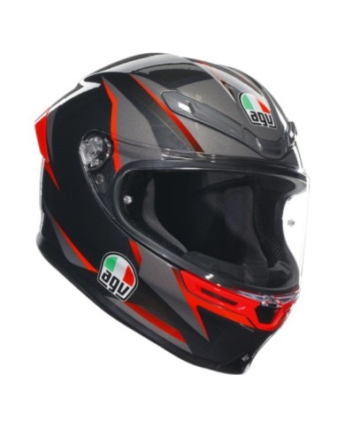 AGV Integralhelm K6 S Multi Slashcut schwarz-grau-rot