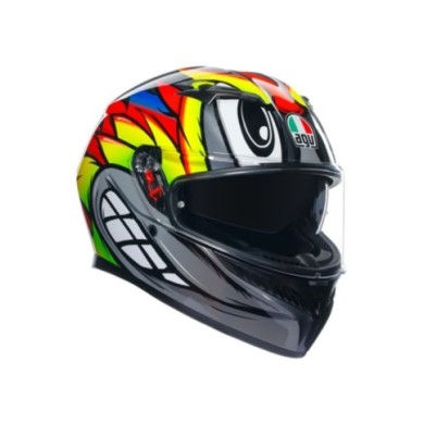 AGV Casque intégral K3 Multi Birdy 2.0 gris-jaune-rouge