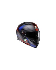 AGV Casque intégral K3 Striga noir mat bleu rouge