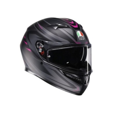 AGV Casque intégral K3 Syth noir mat gris rose