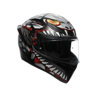 AGV Integralhelm K1 S Lyzard matt schwarz-grau-rot