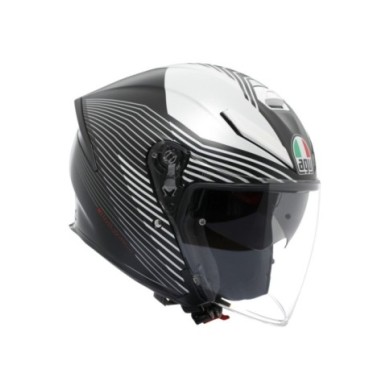 AGV Casque jet K5 Evo Control matte black and white