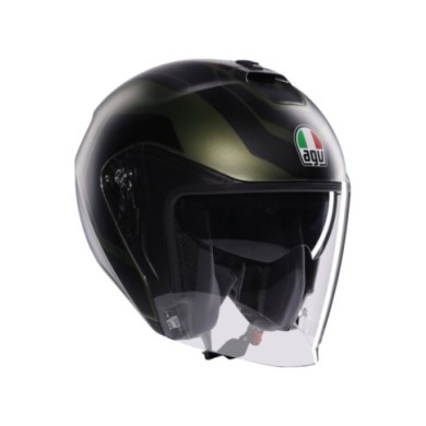 AGV Casque jet Irides Sakai vert-noir mat