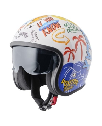 gms Casco Jet Ride & Surf bianco-giallo-blu summer vibes