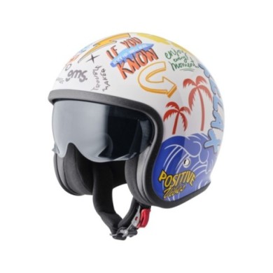 gms Casque Jet Ride & Surf blanc-jaune-bleu summer vibes