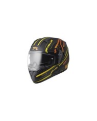 gms Casque intégrale Hexago Graphic mat-jaune-orange