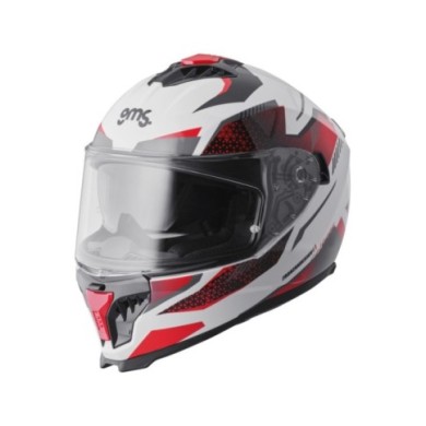 gms Casco integrale Gelero bianco-rosso-grigio