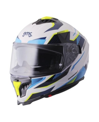 gms Casco integrale Gelero bianco-blu-giallo