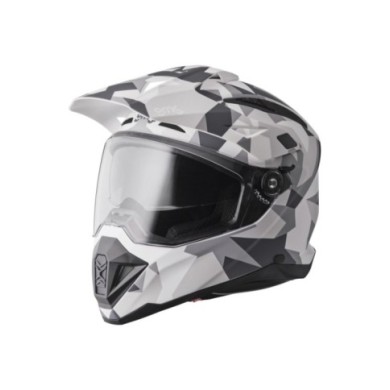 gms Casque adventure Adventus Camo mat blanc-gris camo