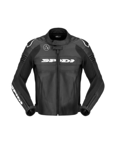 SPIDI Veste en cuir Hyper-V Pro Perforated noir-blanc