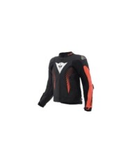 Dainese Super Speed 5 Leather Veste noir-rouge-fluo-blanc