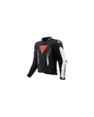 Dainese Super Speed 5 Leather Veste Perf. noir-blanc-rouge-fluo